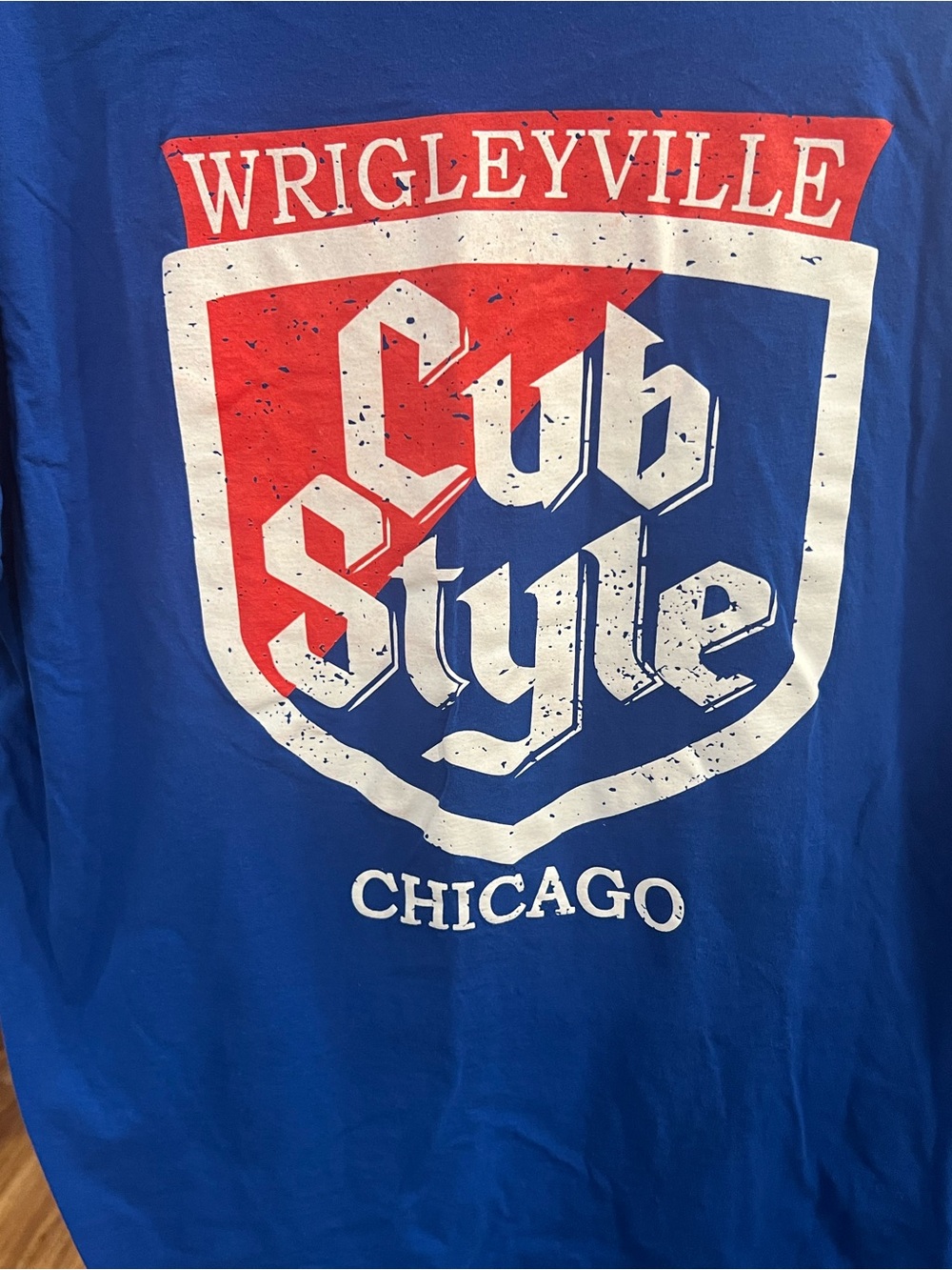 Wrigleyville Cub Style T-Shirt - Blue/Red/White